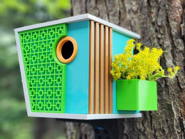 Mid-Century Modern Birdhouse – "The Palisade"